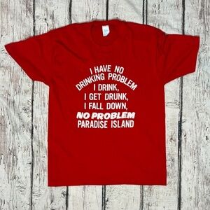 Vintage Paradise Island Bahamas Funny Humor Travel 1980s Single Stitch Tshirt
